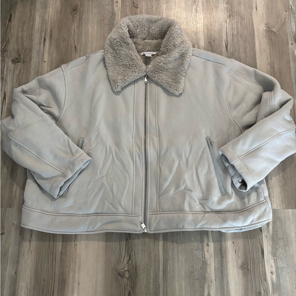 Athleta Light Gray Westbound Sherpa Jacket NWOT Size 3X